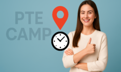 Smiling Woman Promoting PTE Camp