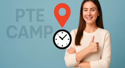 Smiling Woman Promoting PTE Camp